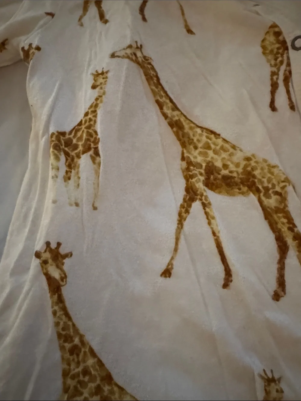 Milkbarn White Giraffe Print One-Piece for Kids 3-6 months- worn once